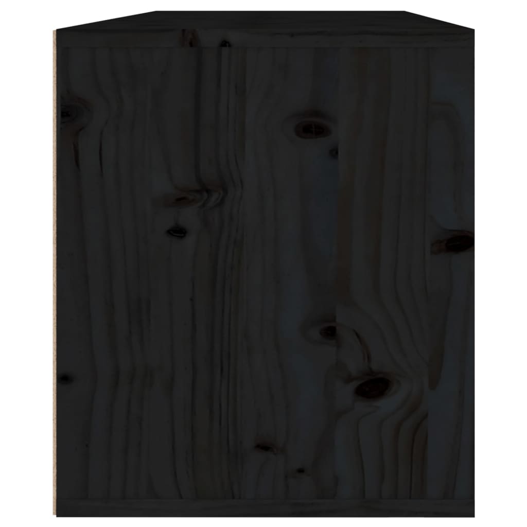 Wandschränke 2 Stcs schwarz 45x30x35 cm Festkieferholz