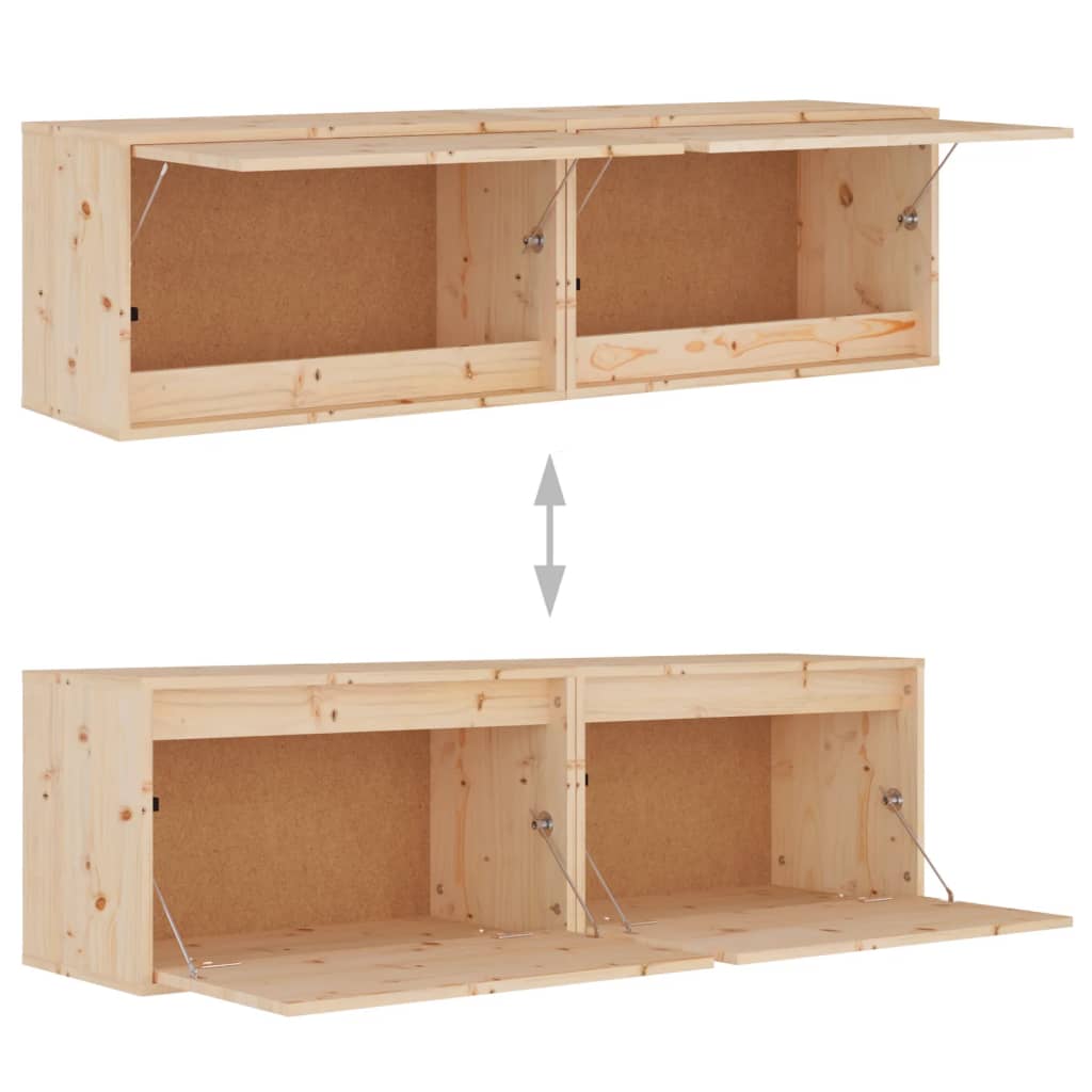 Wall cabinets 2 pcs 60x30x35 cm Solid pine wood