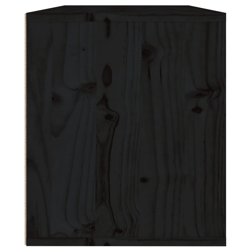 Schwarzer Wandschrank 60x30x35 cm Festkieferholz