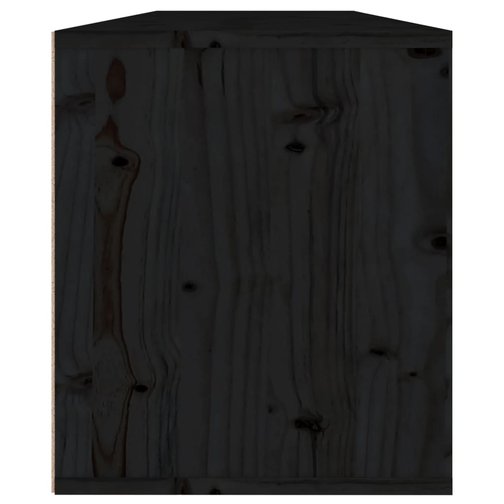 Wandschränke 2 Stcs schwarz 60x30x35 cm Festkieferholz