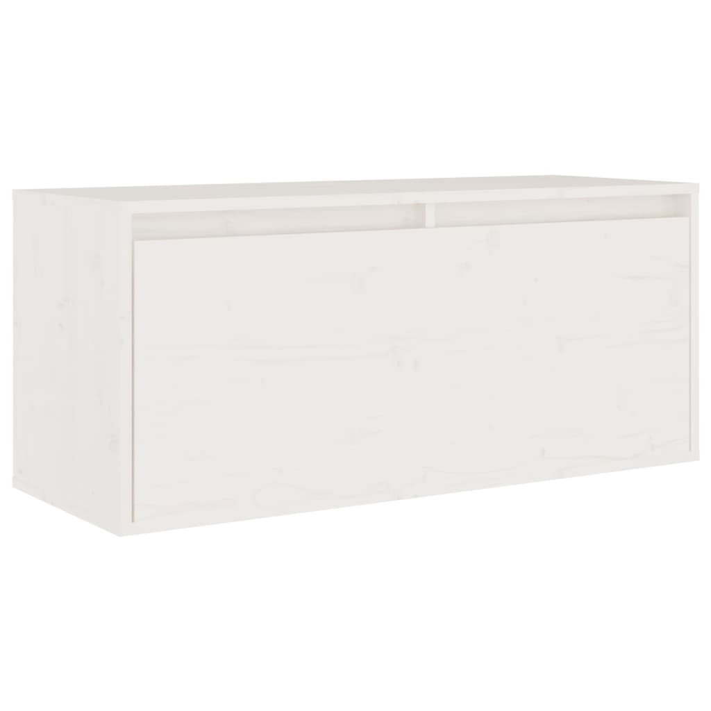 White wall cabinet 80x30x35 cm Solid pine wood