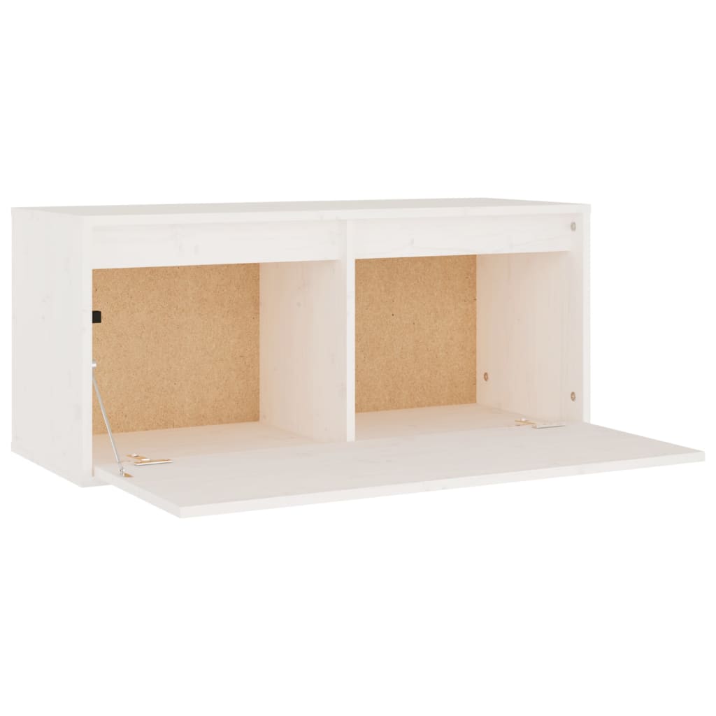 White wall cabinet 80x30x35 cm Solid pine wood