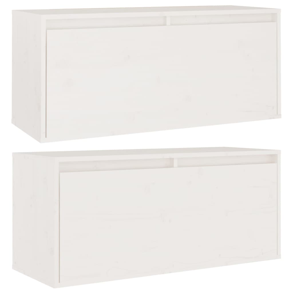 Wall cabinets 2 pcs white 80x30x35 cm solid pine wood