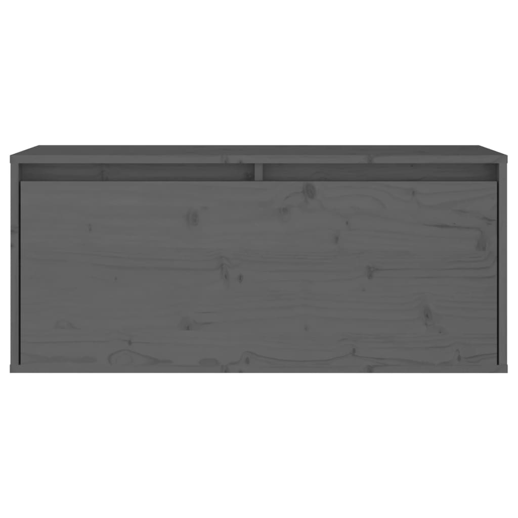 Gray wall cabinet 80x30x35 cm Solid pine wood