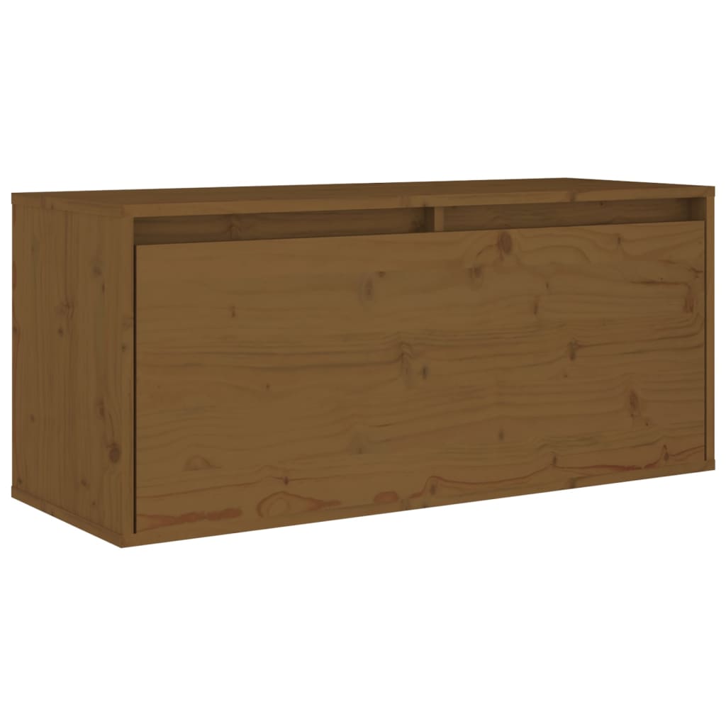 Honey brown wall cabinet 80x30x35 cm solid pine wood