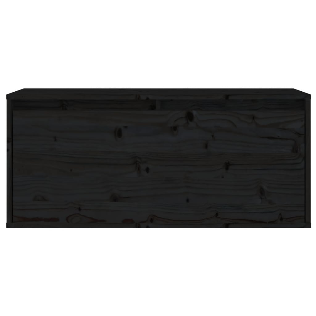 Schwarzer Wandschrank 80x30x35 cm Festkieferholz