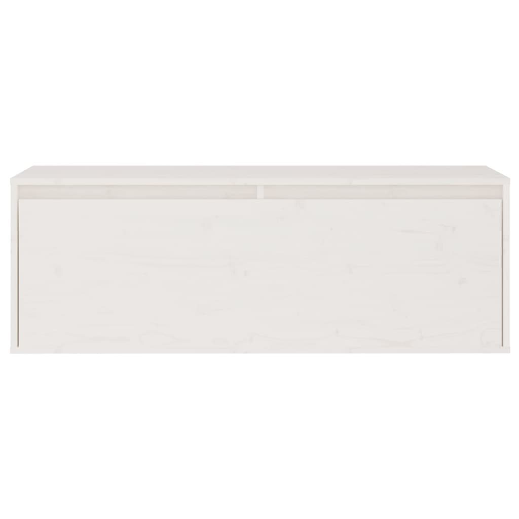 White wall cabinet 100x30x35 cm Solid pine wood