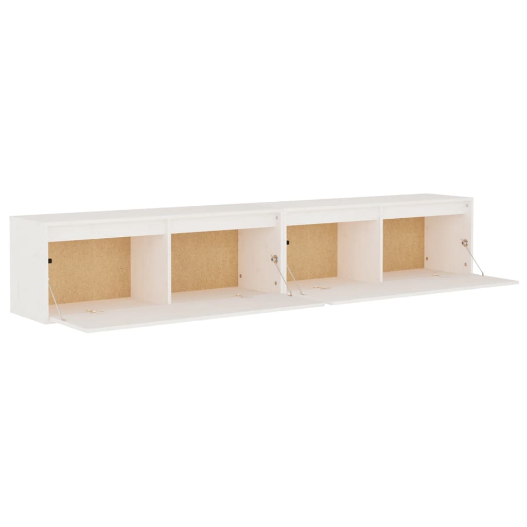 Wall cabinets 2 pcs white 100x30x35 cm solid pine wood