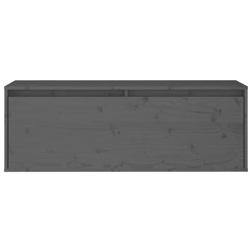 Gray wall cabinet 100x30x35 cm Solid pine wood