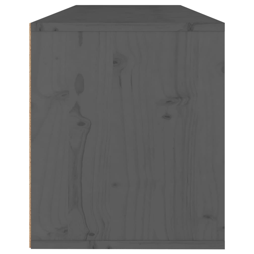 Gray wall cabinet 100x30x35 cm Solid pine wood