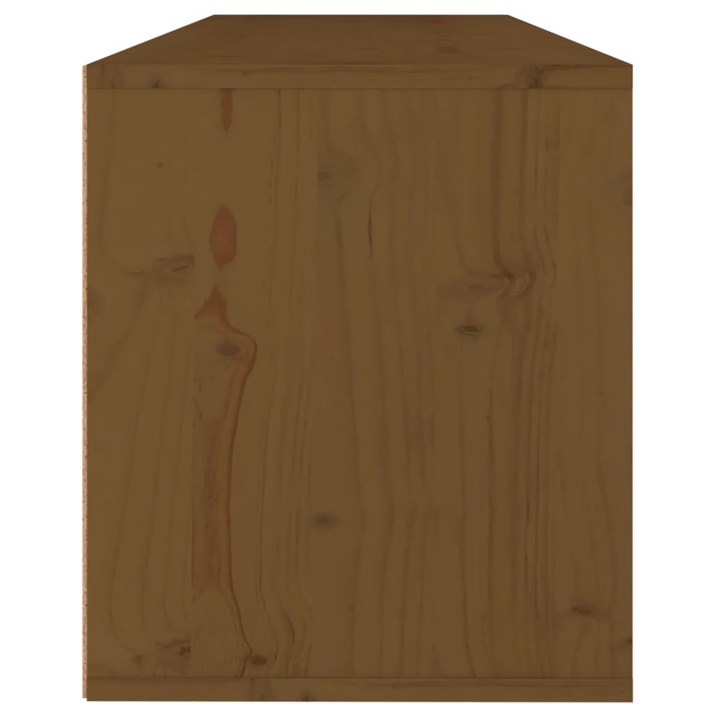Honey brown wall cabinet 100x30x35 cm solid pine wood