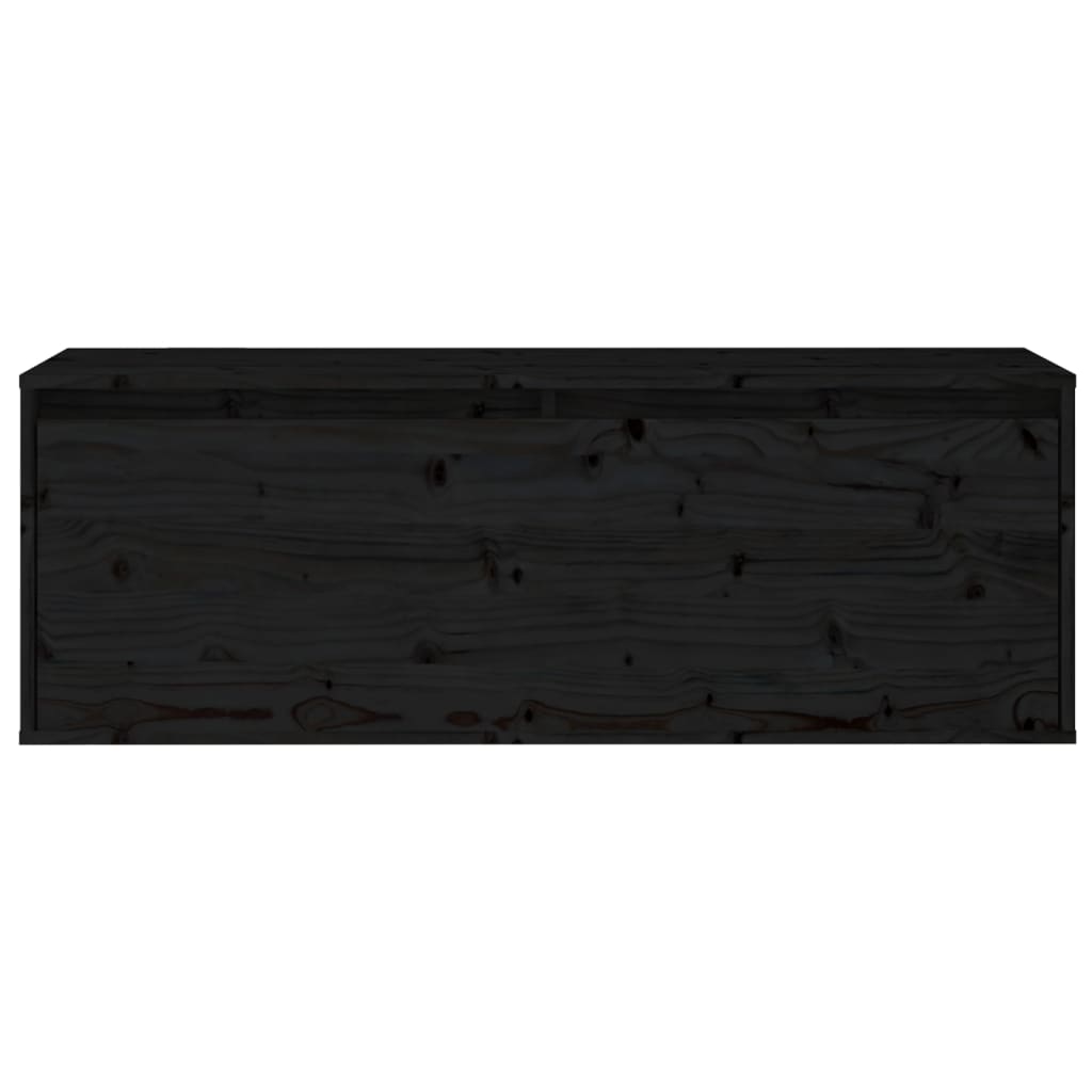 Schwarzer Wandschrank 100x30x35 cm Festkieferholz