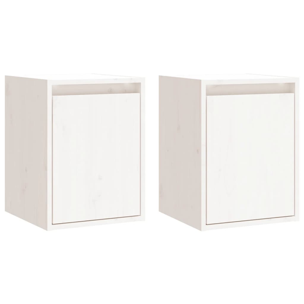 Wall cabinets 2 pcs white 30x30x40 cm solid pine wood