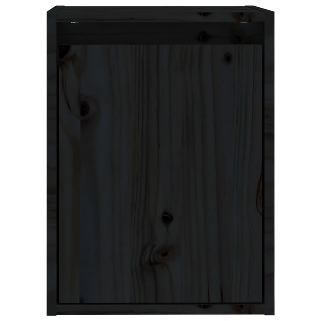 Wandschränke 2 Stcs schwarz 30 x 30 x 40 cm Festkieferholz