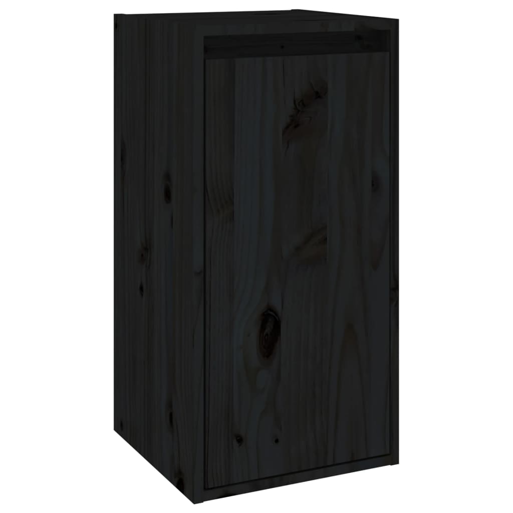 Black wall cabinet 30x30x60 cm Solid pine wood