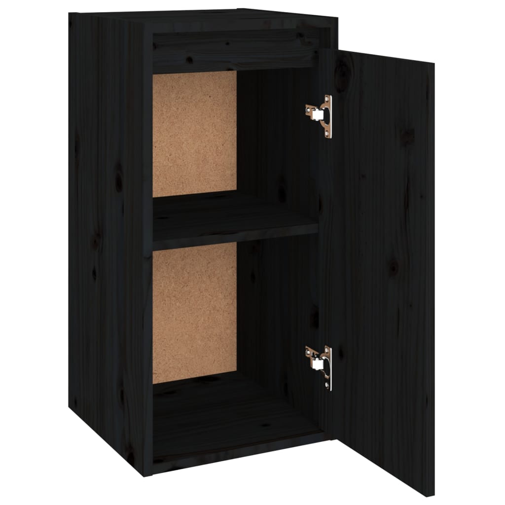 Black wall cabinet 30x30x60 cm Solid pine wood