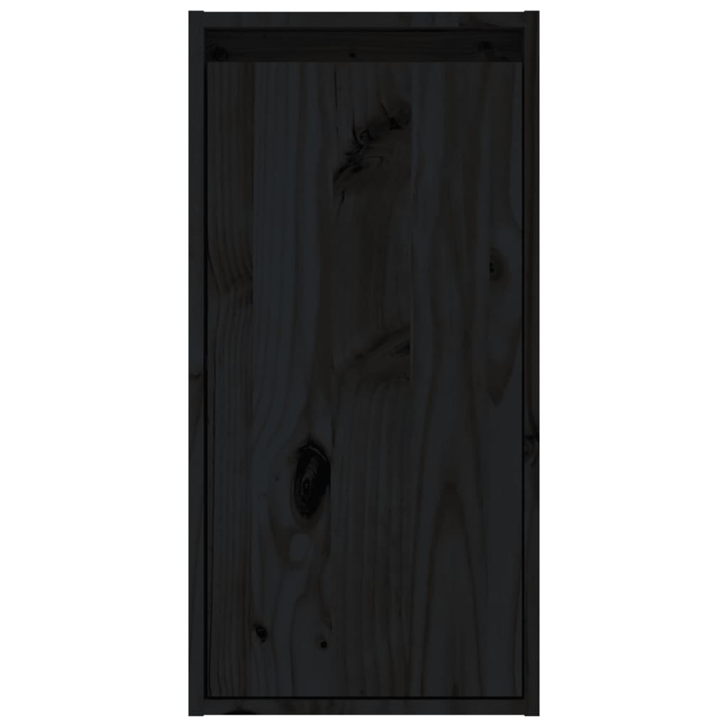 Wandschränke 2 Stcs schwarz 30x30x60 cm Festkieferholz