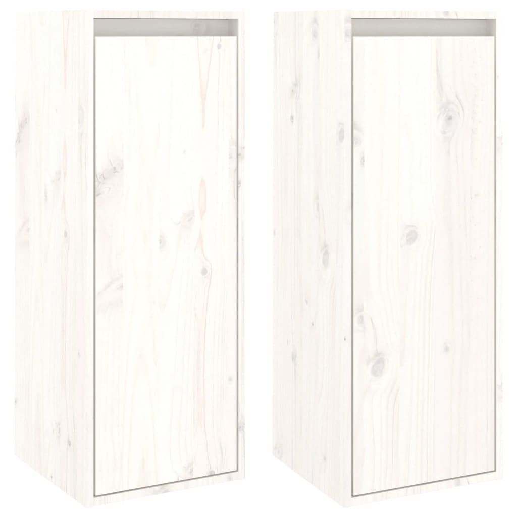 Wall cabinets 2 pcs white 30x30x80 cm solid pine wood