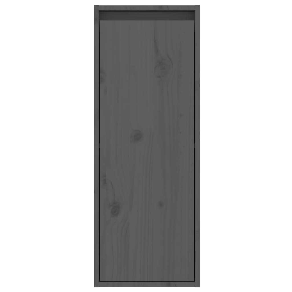 Gray wall cabinet 30x30x80 cm Solid pine wood