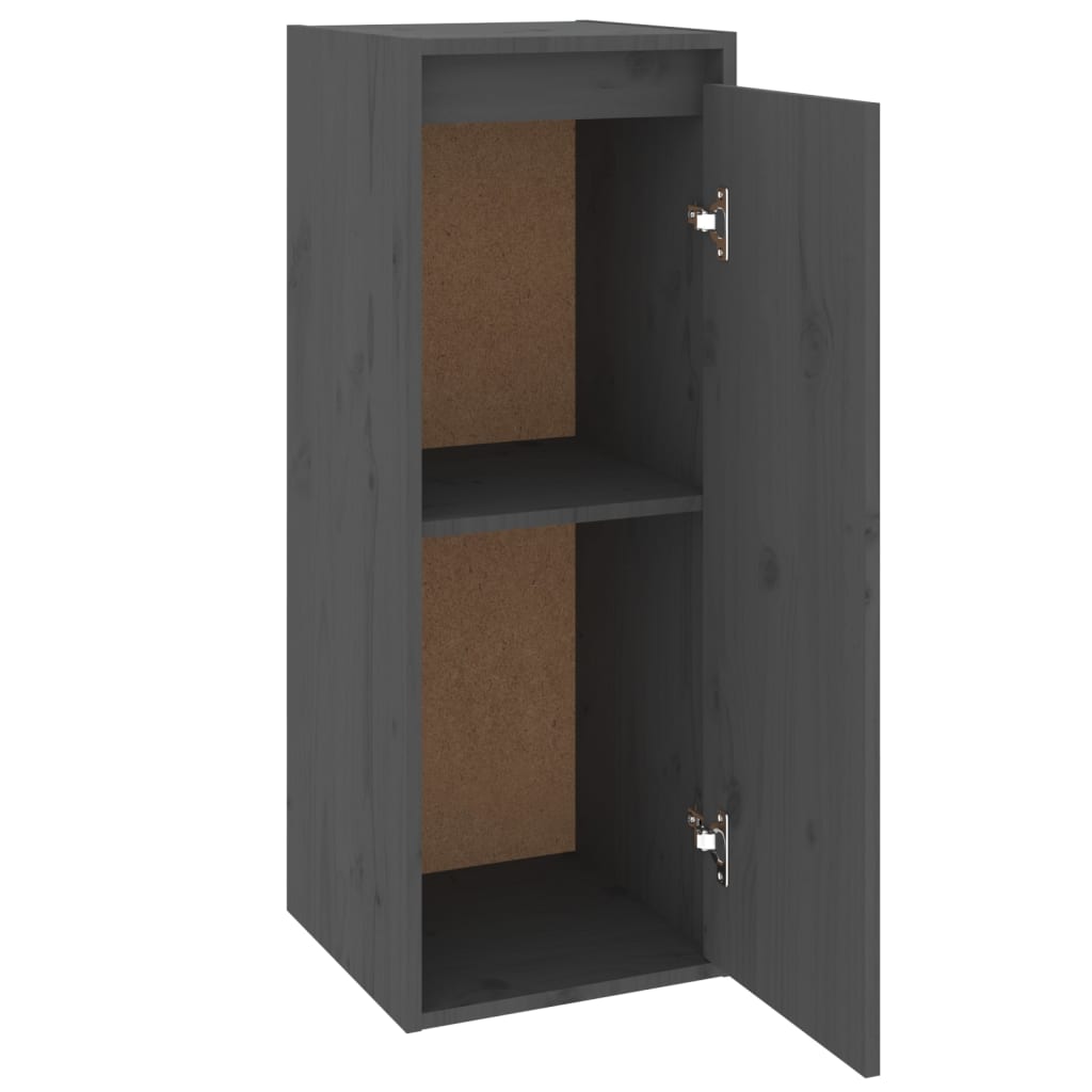 Gray wall cabinet 30x30x80 cm Solid pine wood