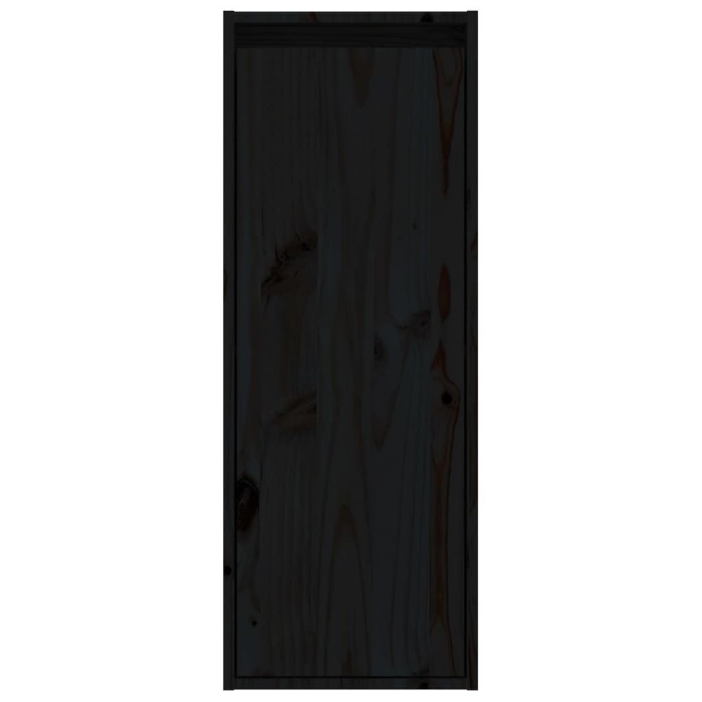 Pensile Nero 30x30x80 cm Legno di pino massiccio