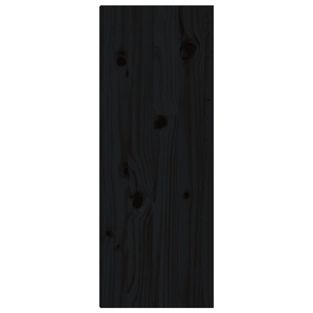 Wall cabinets 2 pcs black 30x30x80 cm solid pine wood