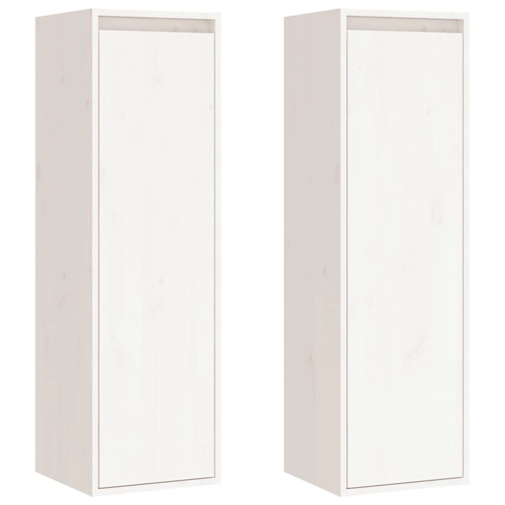 Wall cabinets 2 pcs white 30x30x100 cm solid pine wood