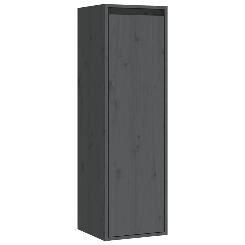 Wall cabinets 2 pcs gray 30x30x100 cm solid pine wood