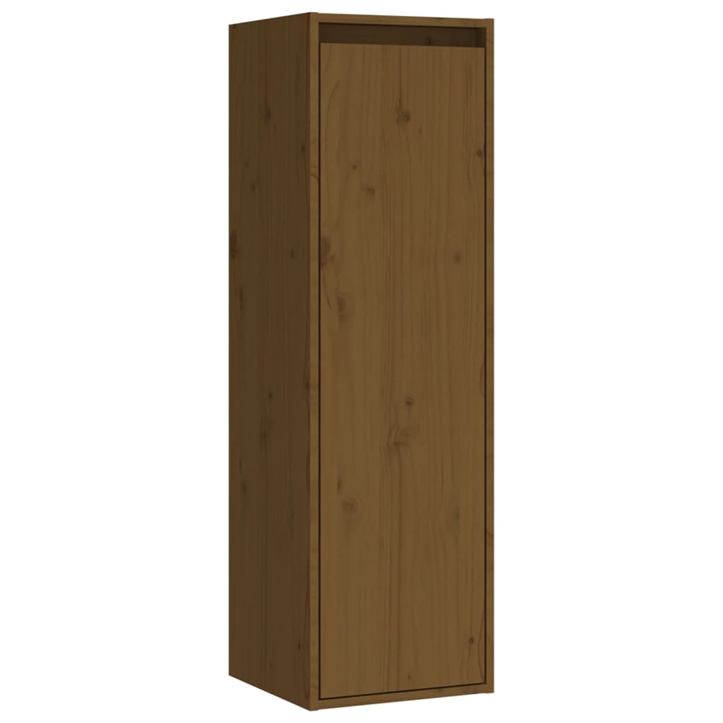 Honey brown wall cabinet 30x30x100 cm solid pine wood