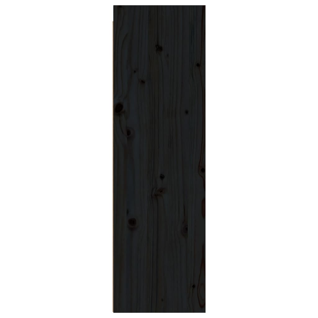Wandschränke 2 Stcs schwarz 30x30x100 cm Festkieferholz