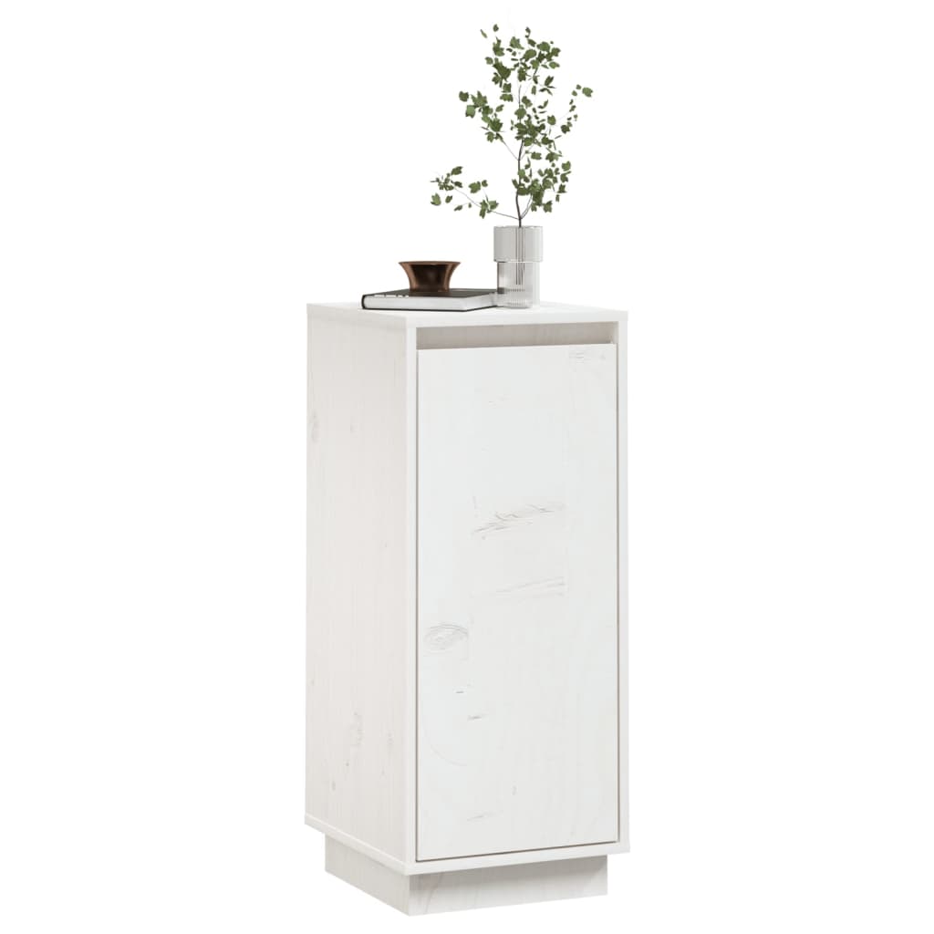 Buffet Blanc 31,5x34x75 cm Bois massif de pin