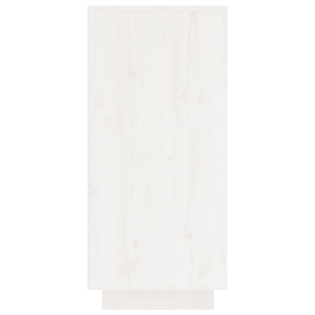Credenza bianca 60x34x75 cm Legno di pino massiccio