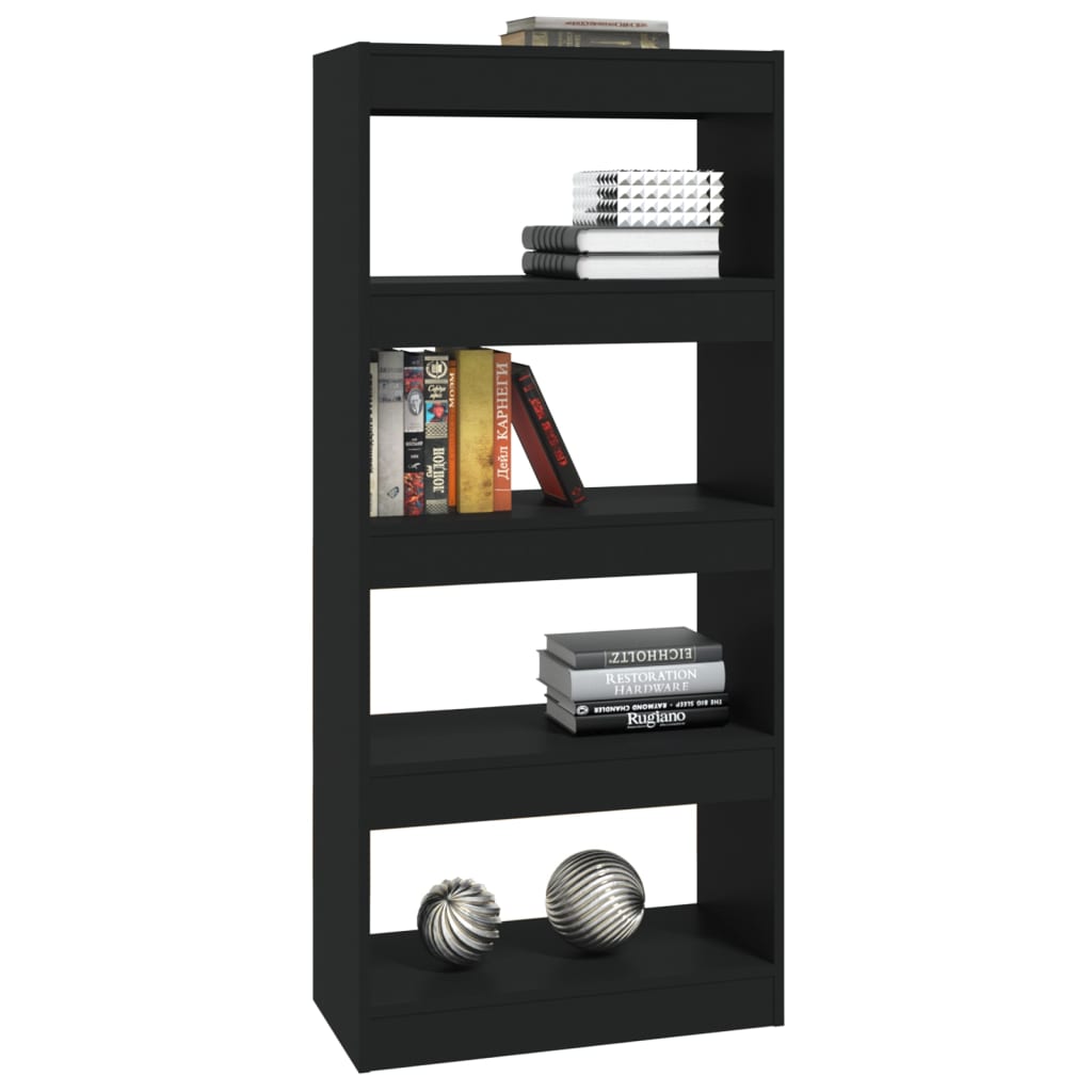 Library/Black partition 60x30x135 cm Engineering wood
