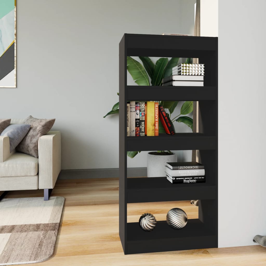Library/Black partition 60x30x135 cm Engineering wood