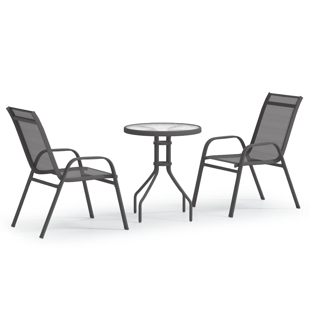 Set bistrot da giardino 3 pezzi Grigio