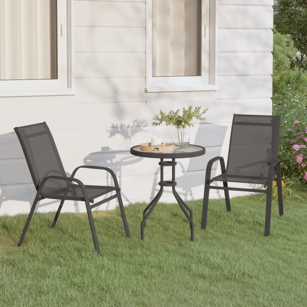 3 pcs gray garden bistro set