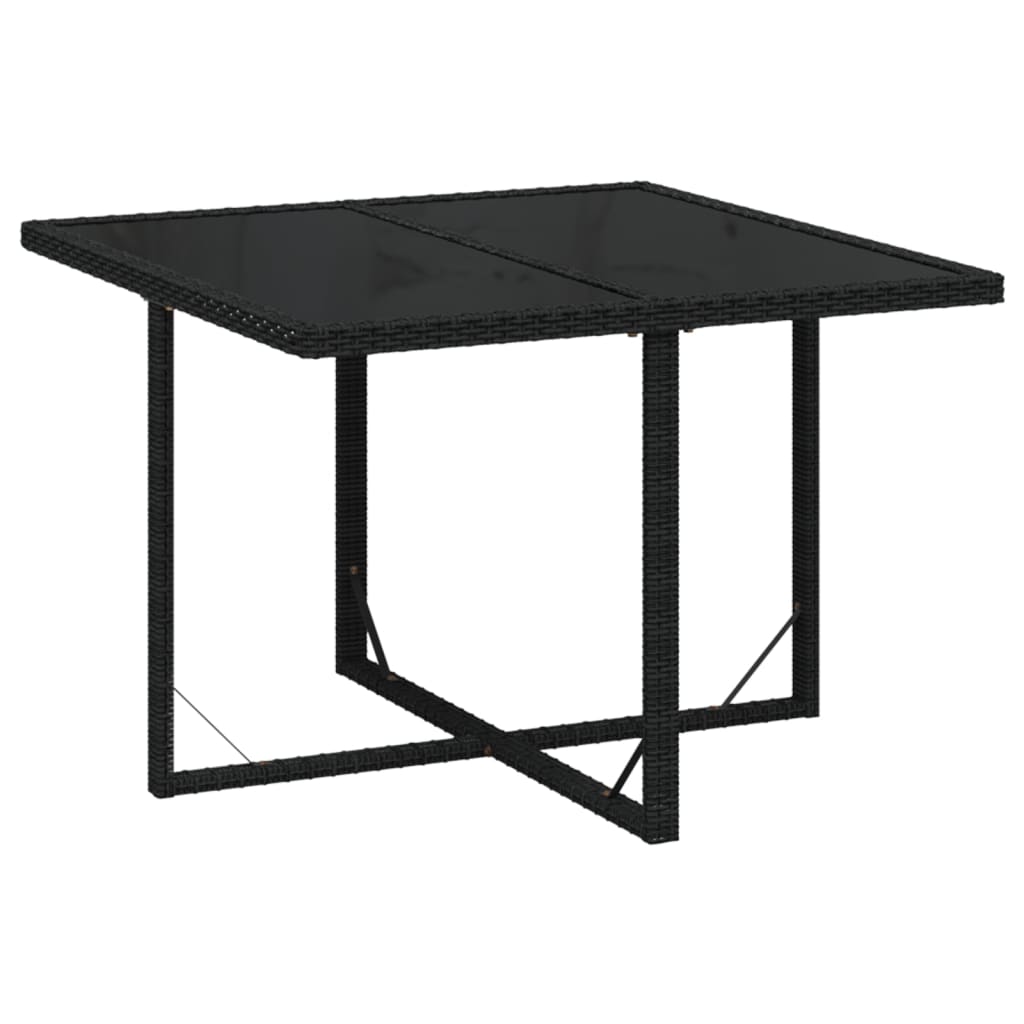 Mobilier à dîner de jardin et coussins 9pcs Résine tressée Noir