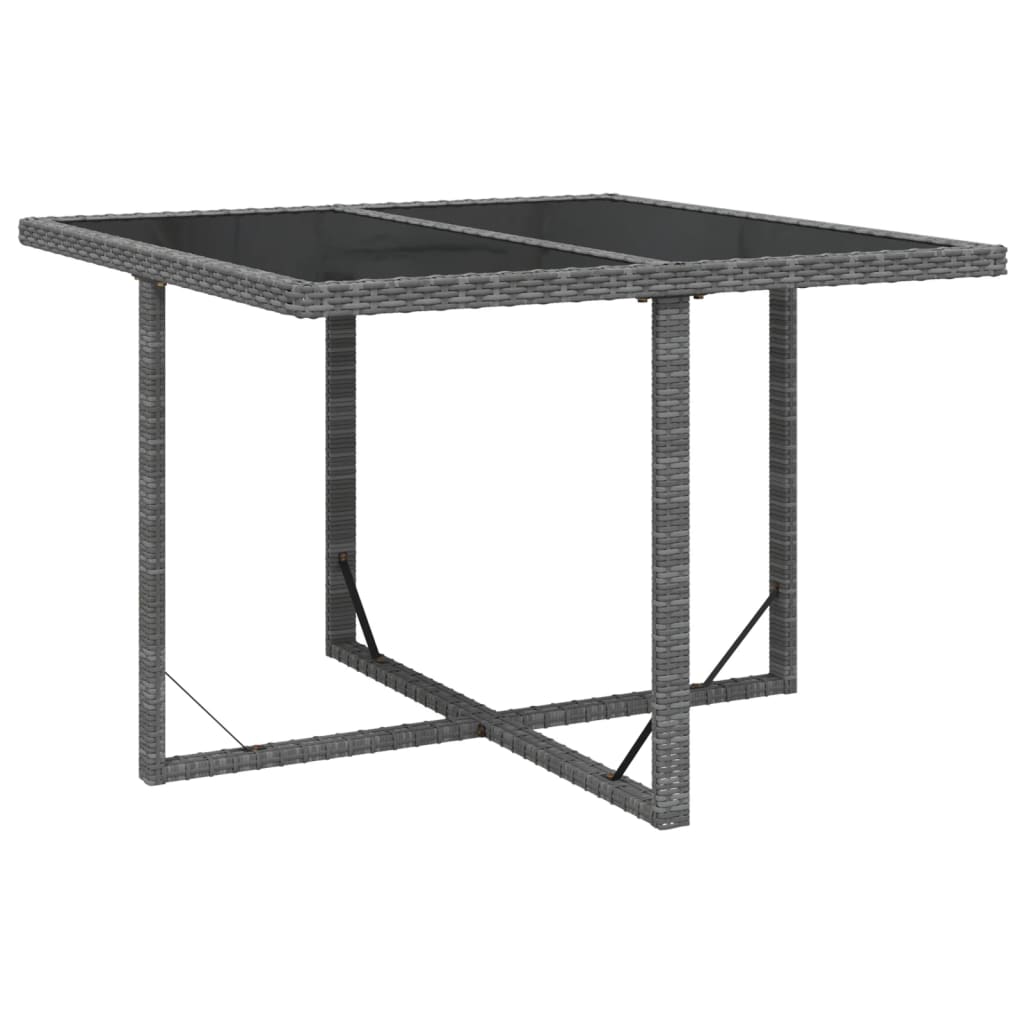 Mobilier à dîner de jardin et coussins 9pcs Résine tressée Gris