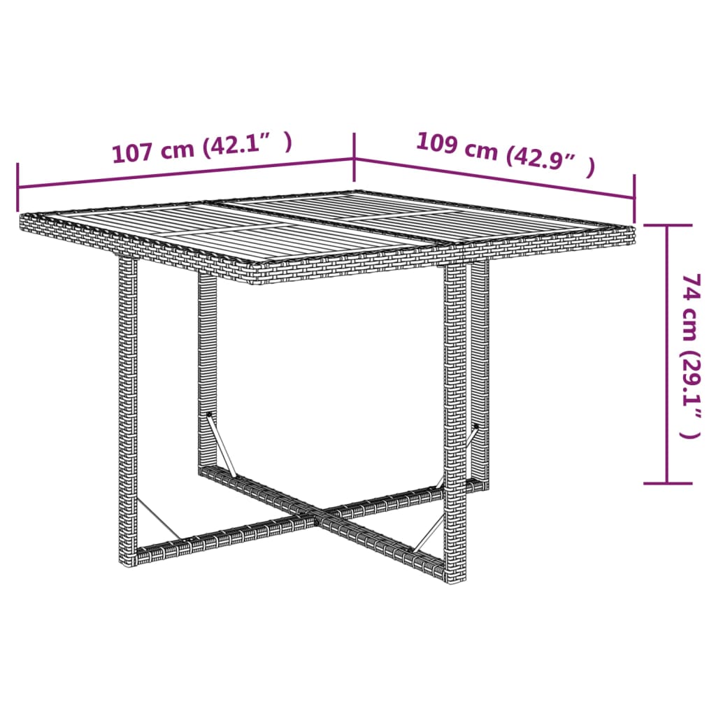 Meubles à dîner de jardin et coussins 9 pcs Poly rotin Beige