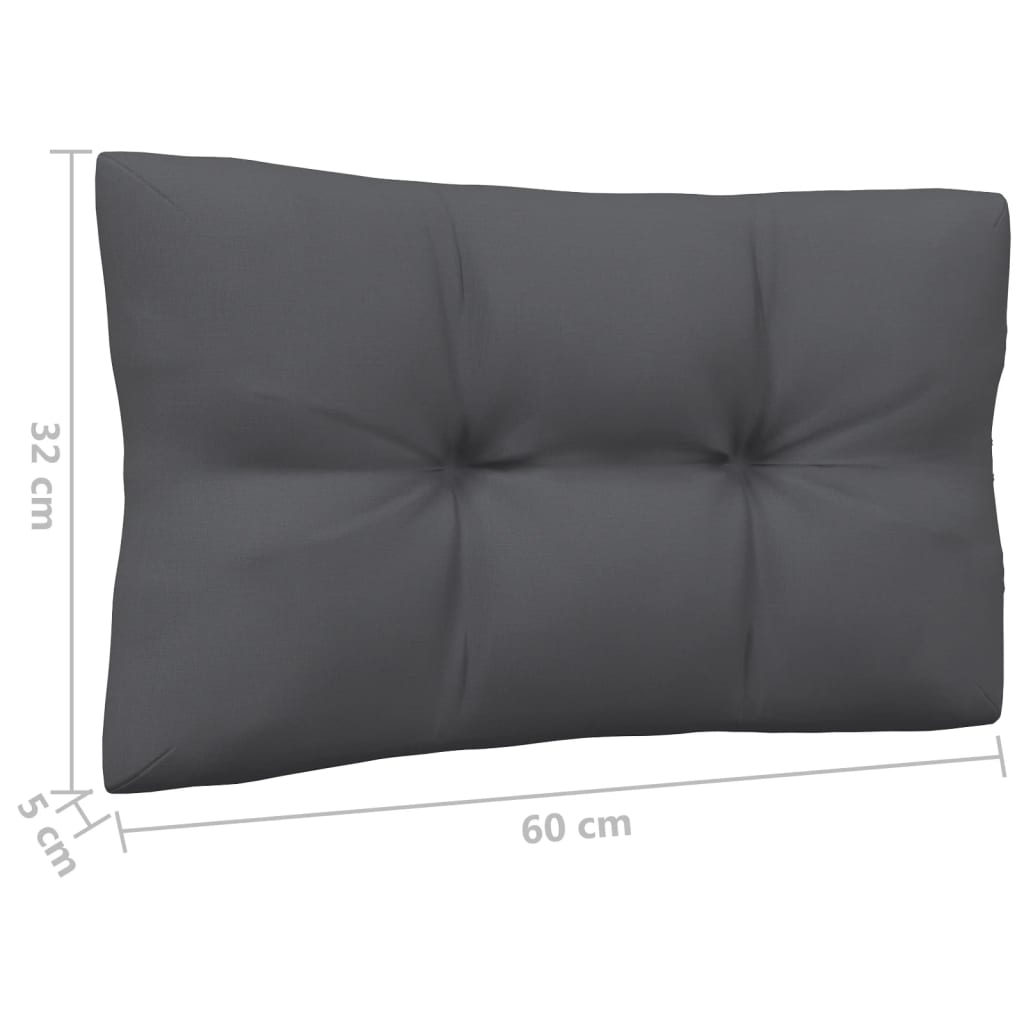 5 pcs garden furniture with anthracite pine wood cushions