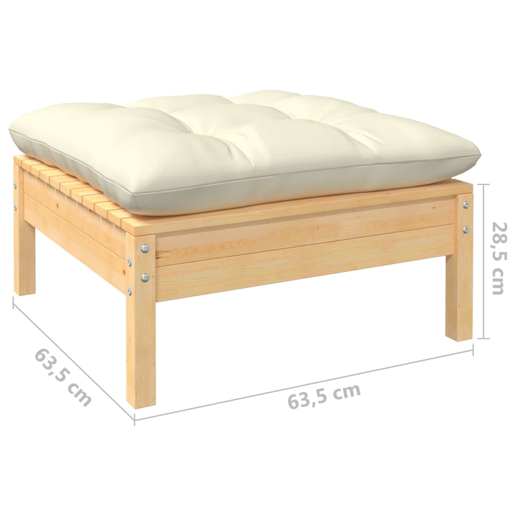 5 pcs garden furniture with cushions of solid pine wood