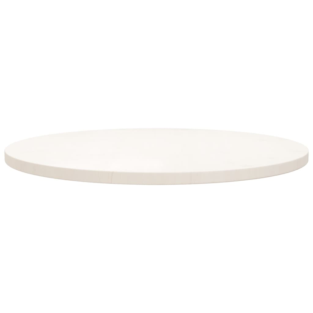 White table top Ø70x2.5 cm Solid pine wood