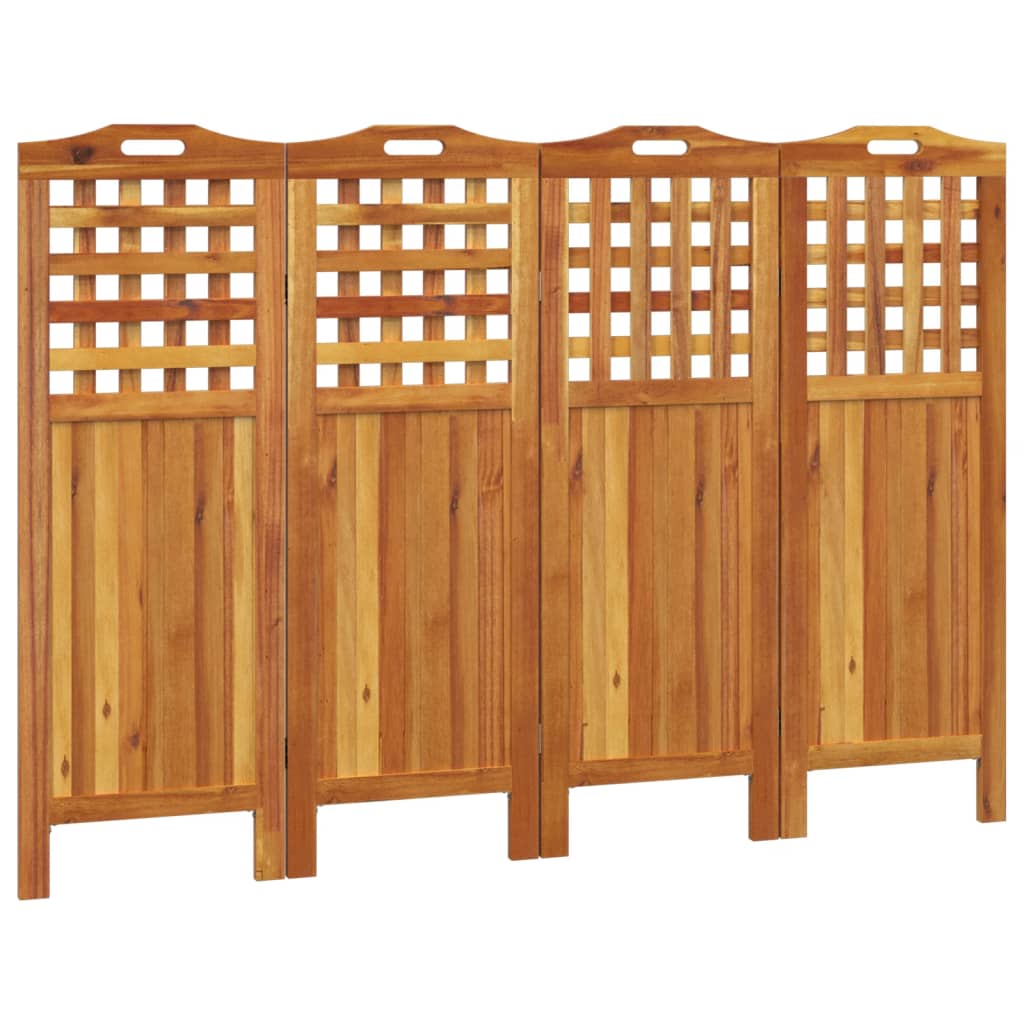 Separation partition 4 panels 162x2x115 cm acacia wood