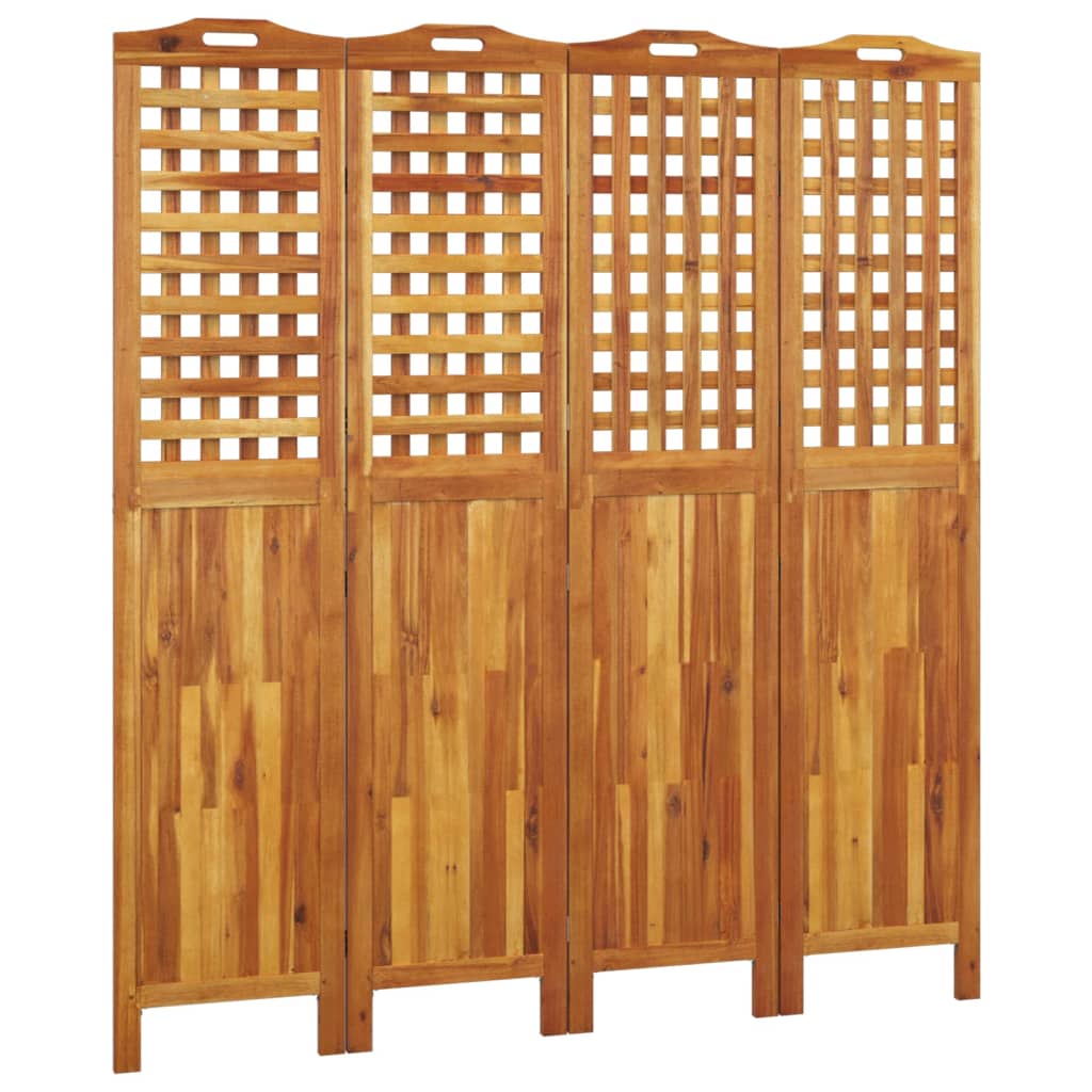 Separation partition 4 panels 162x2x180 cm acacia wood