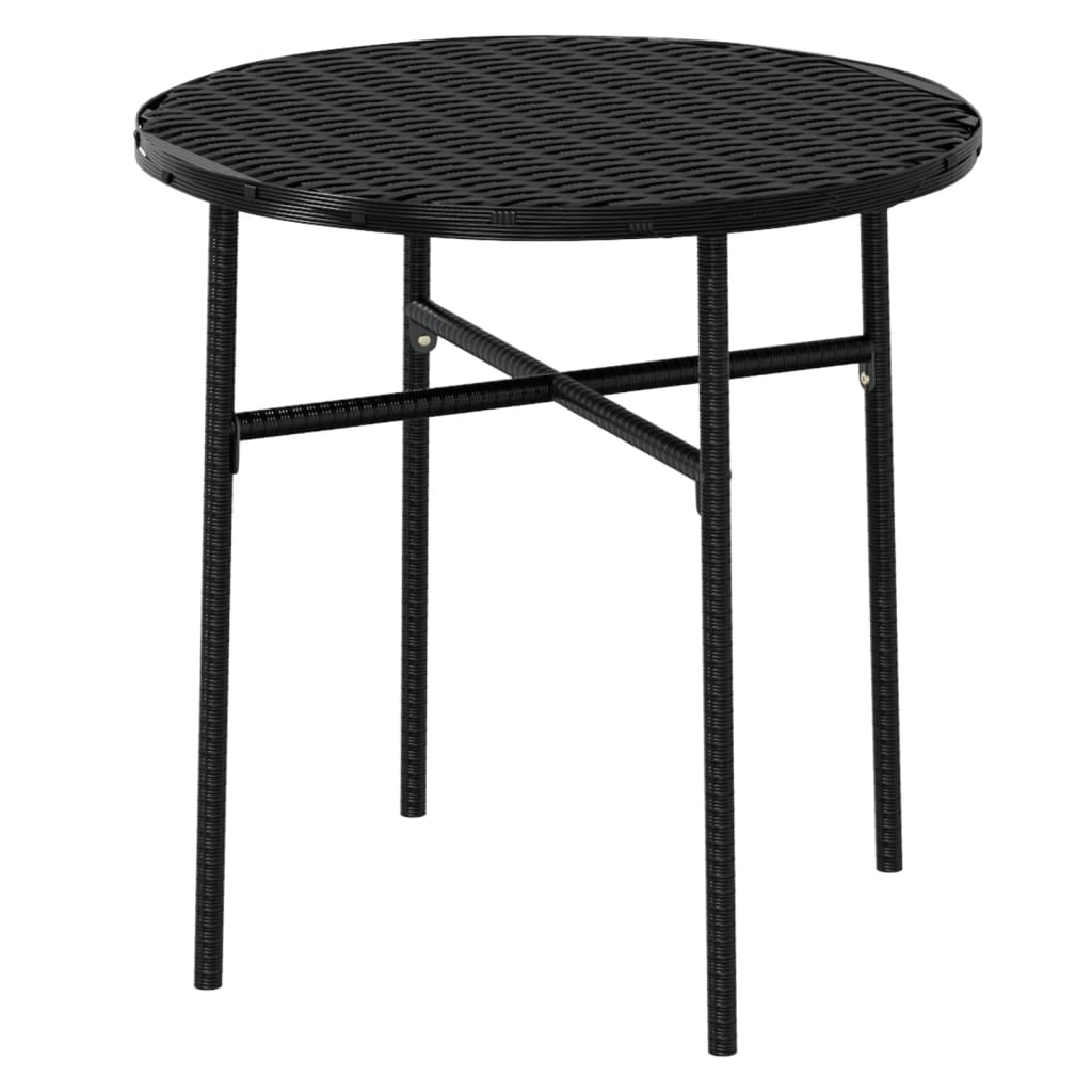 Mobilier à dîner de jardin 3 pcs Résine tressée Noir