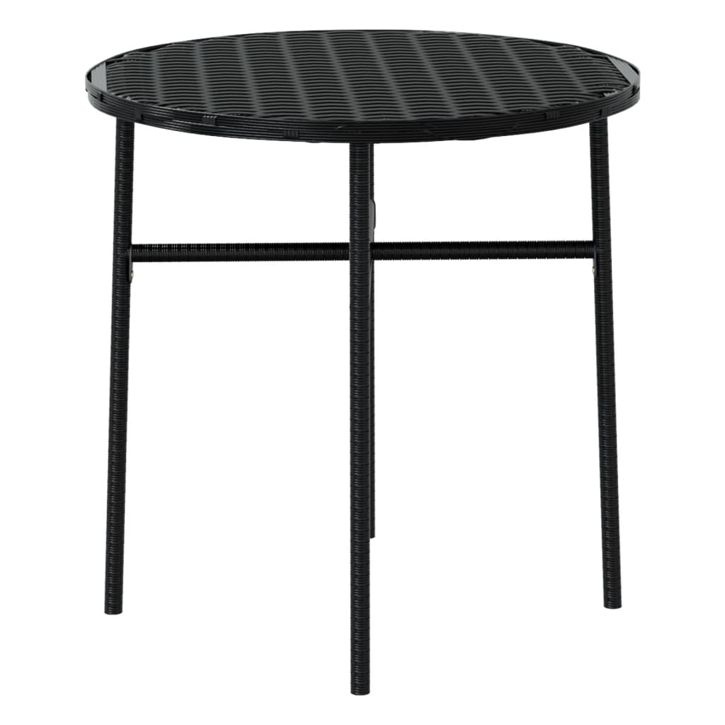 Garden dinner furniture 3 pcs black braided resin