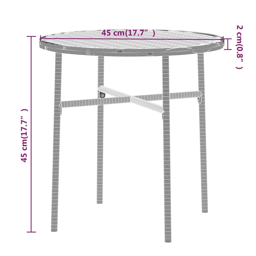 Mobilier à dîner de jardin 3 pcs Résine tressée Noir