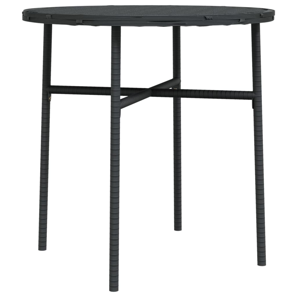 Mobilier à dîner de jardin 3 pcs Résine tressée Noir