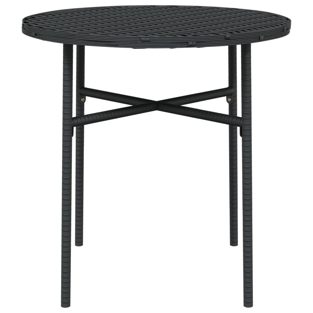 Mobilier à dîner de jardin 3 pcs Résine tressée Noir