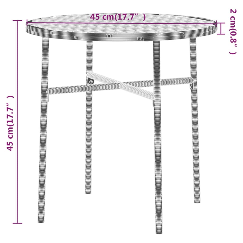 Mobilier à dîner de jardin 3 pcs Résine tressée Noir